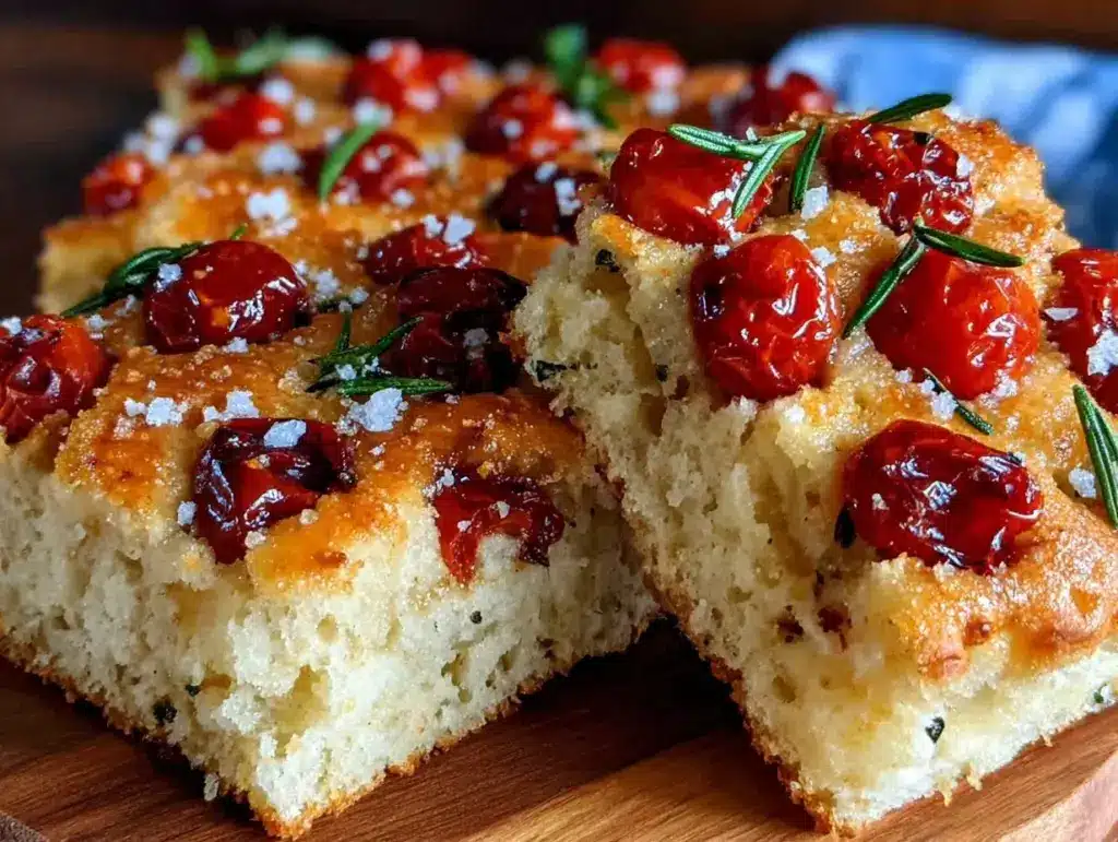 crispy cherry tomato focaccia - featured image