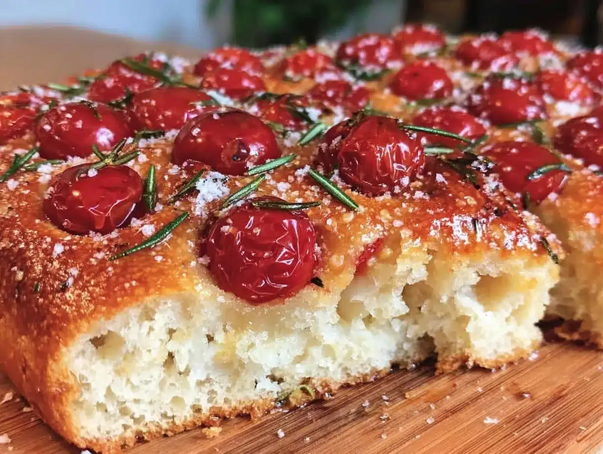 crispy cherry tomato focaccia preparation steps