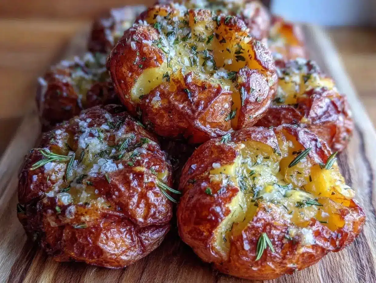 crispy garlic herb smashed potatoes preparation steps