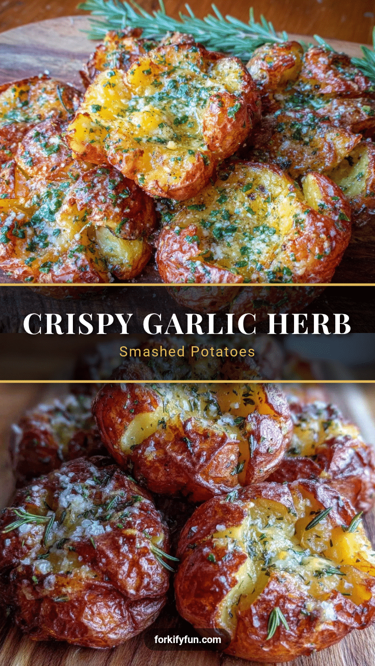 crispy garlic herb smashed potatoes recipe