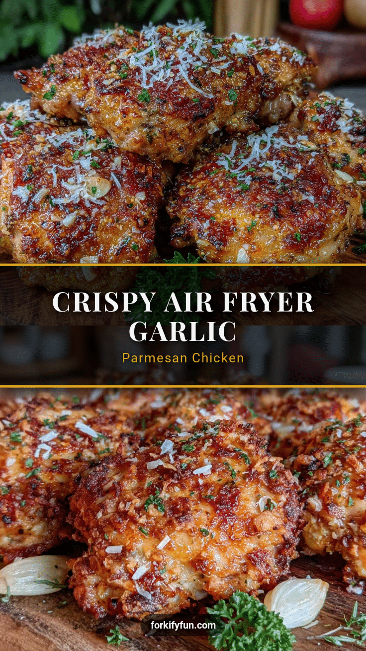 crispy garlic parmesan chicken thighs air fryer recipe recipe