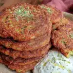 crispy shredded zucchini fritters - featured image