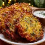 crispy zucchini fritters - featured image