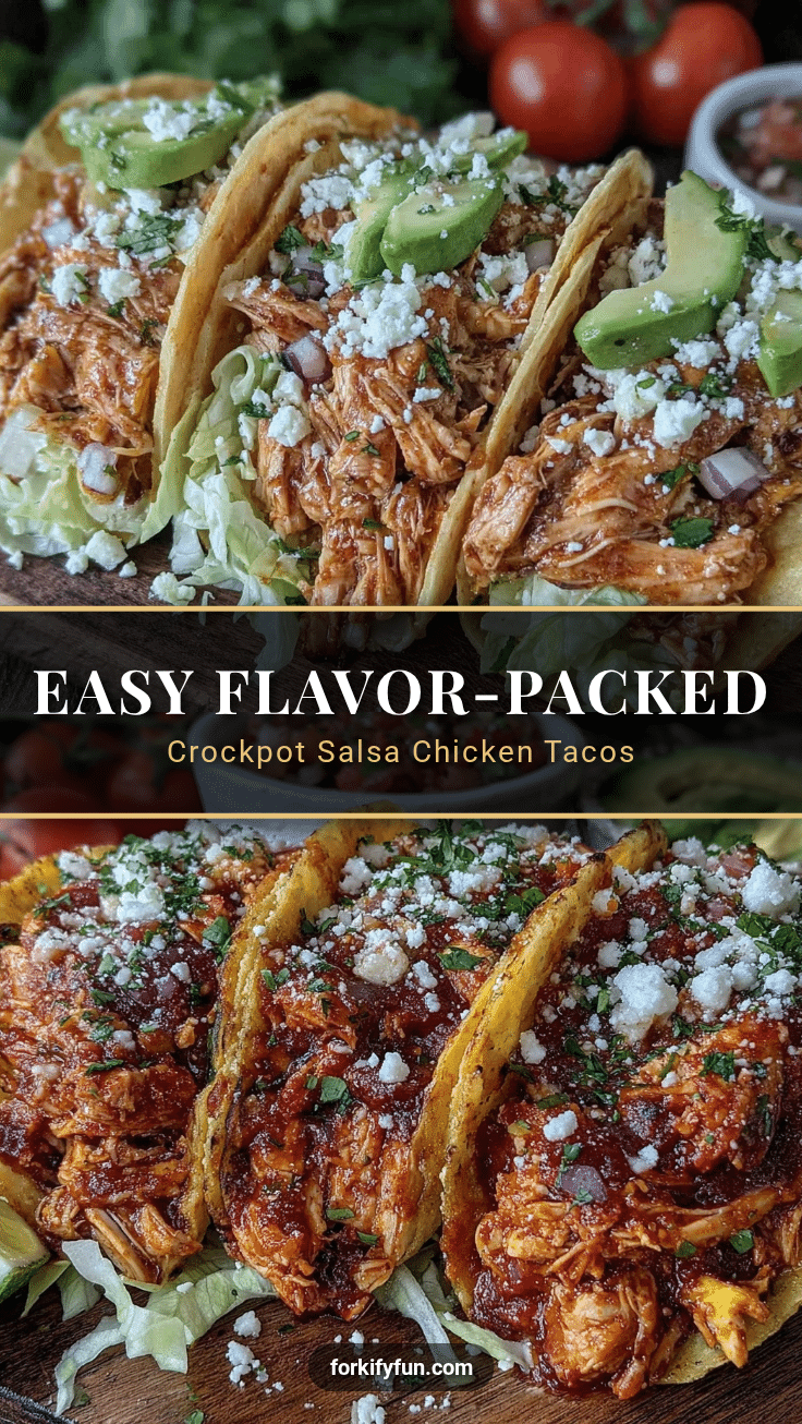 crockpot salsa chicken tacos recipe