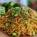 easy asian peanut noodle salad - featured image