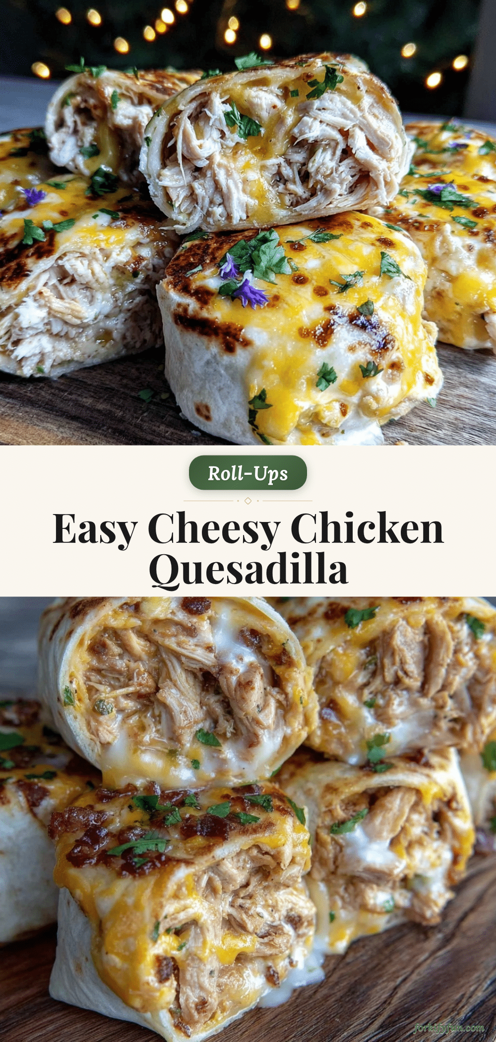 easy cheesy chicken quesadilla roll-ups recipe
