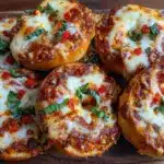 easy cheesy mini pizza bagels - featured image