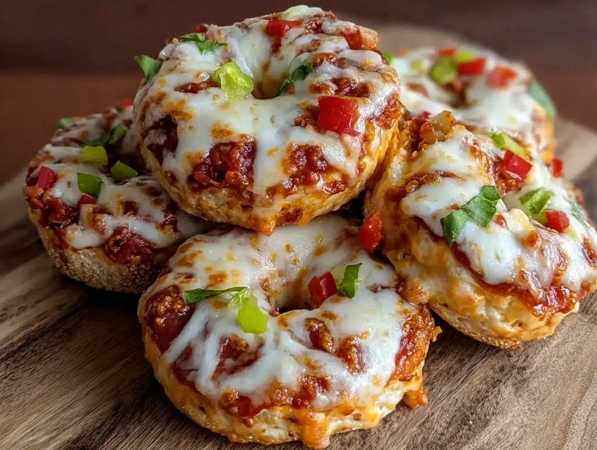easy cheesy mini pizza bagels preparation steps