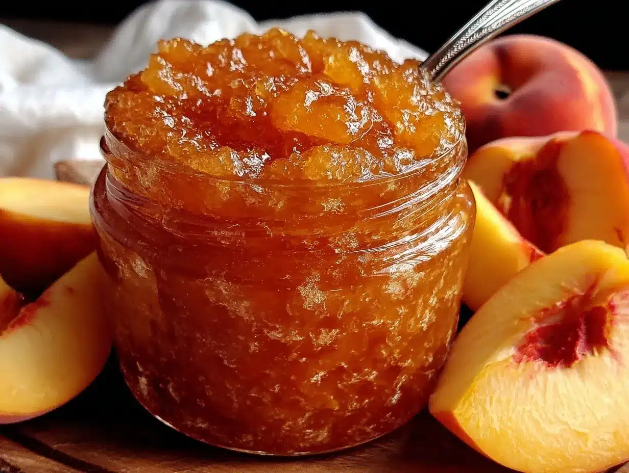 easy homemade freezer peach jam preparation steps