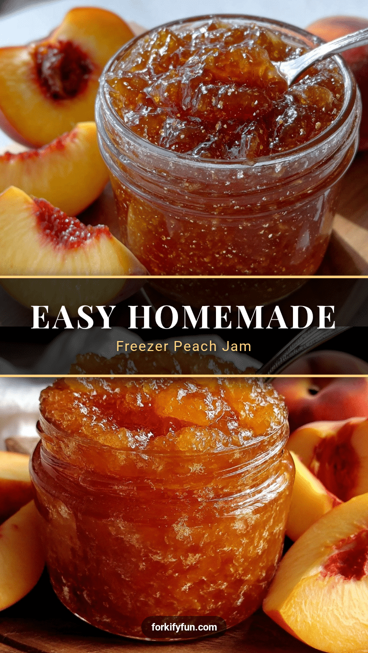 easy homemade freezer peach jam recipe