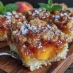 fresh peach cobbler bars - featured image