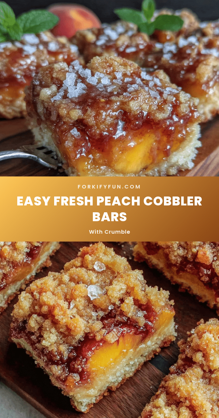 fresh peach cobbler bars recipe