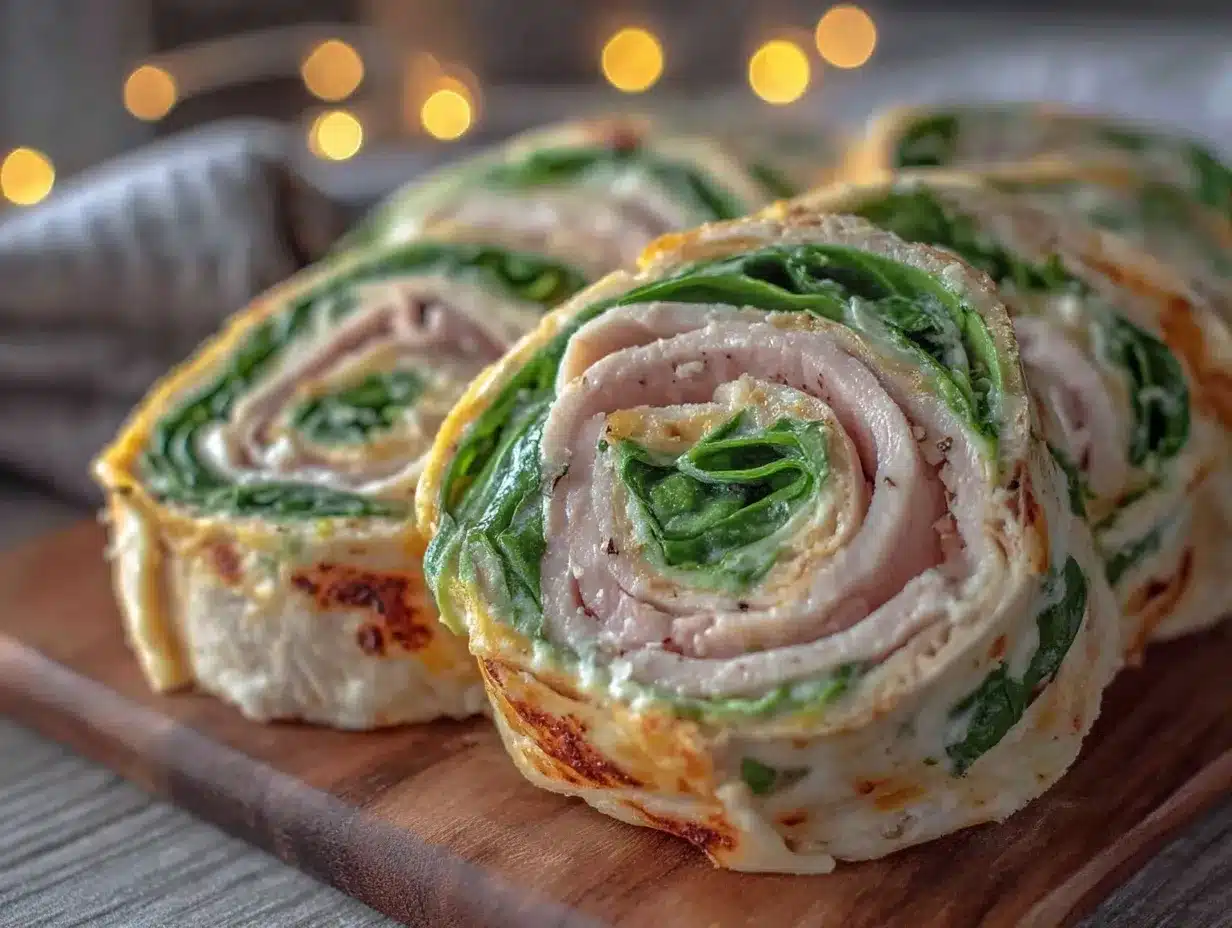fresh turkey and cream cheese pinwheel rolls preparation steps