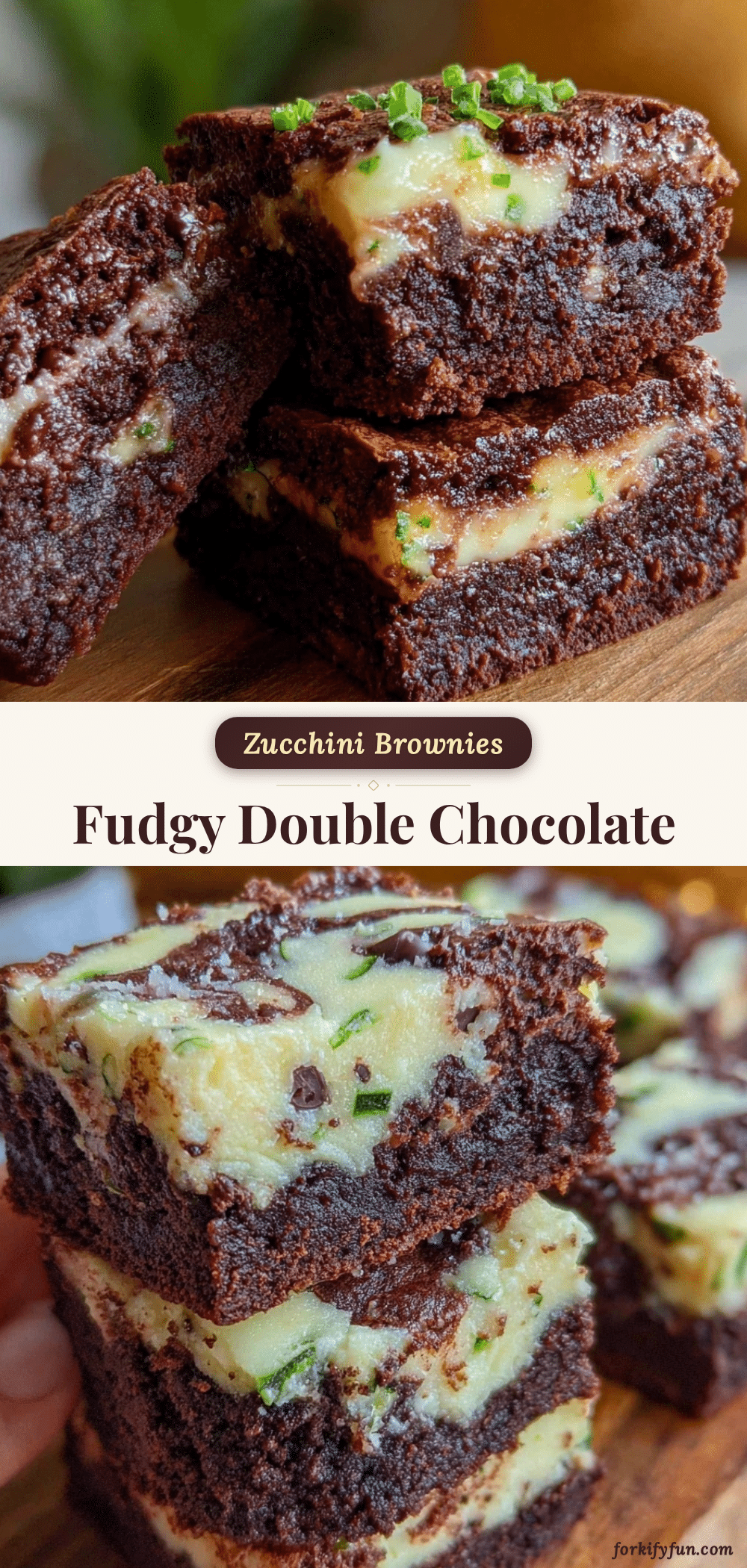 fudgy double chocolate zucchini brownies recipe