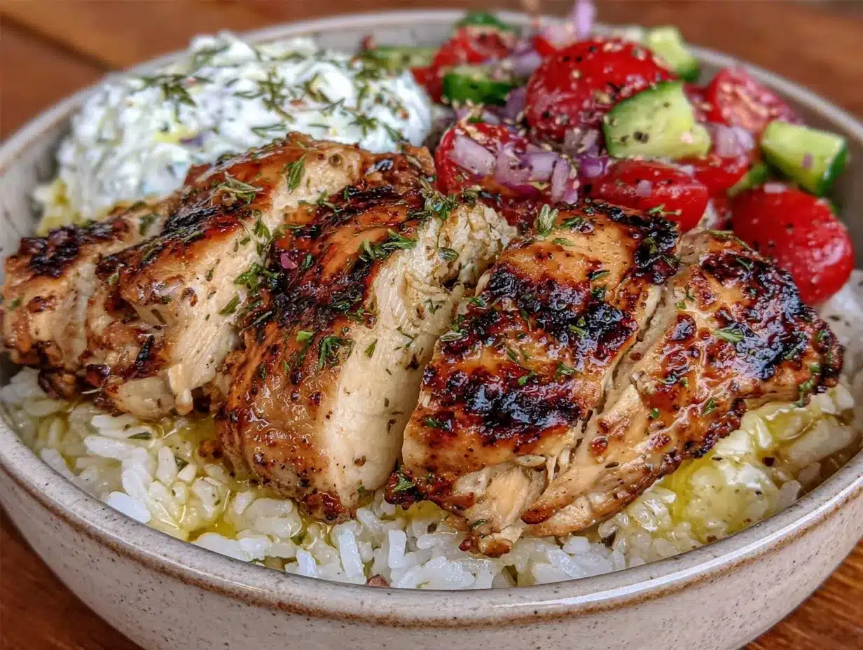 Greek chicken bowls preparation steps