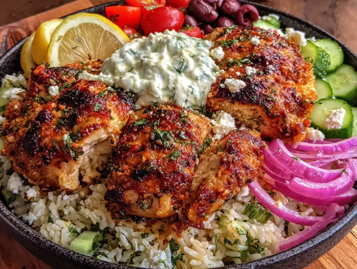 Greek Chicken Bowls preparation steps