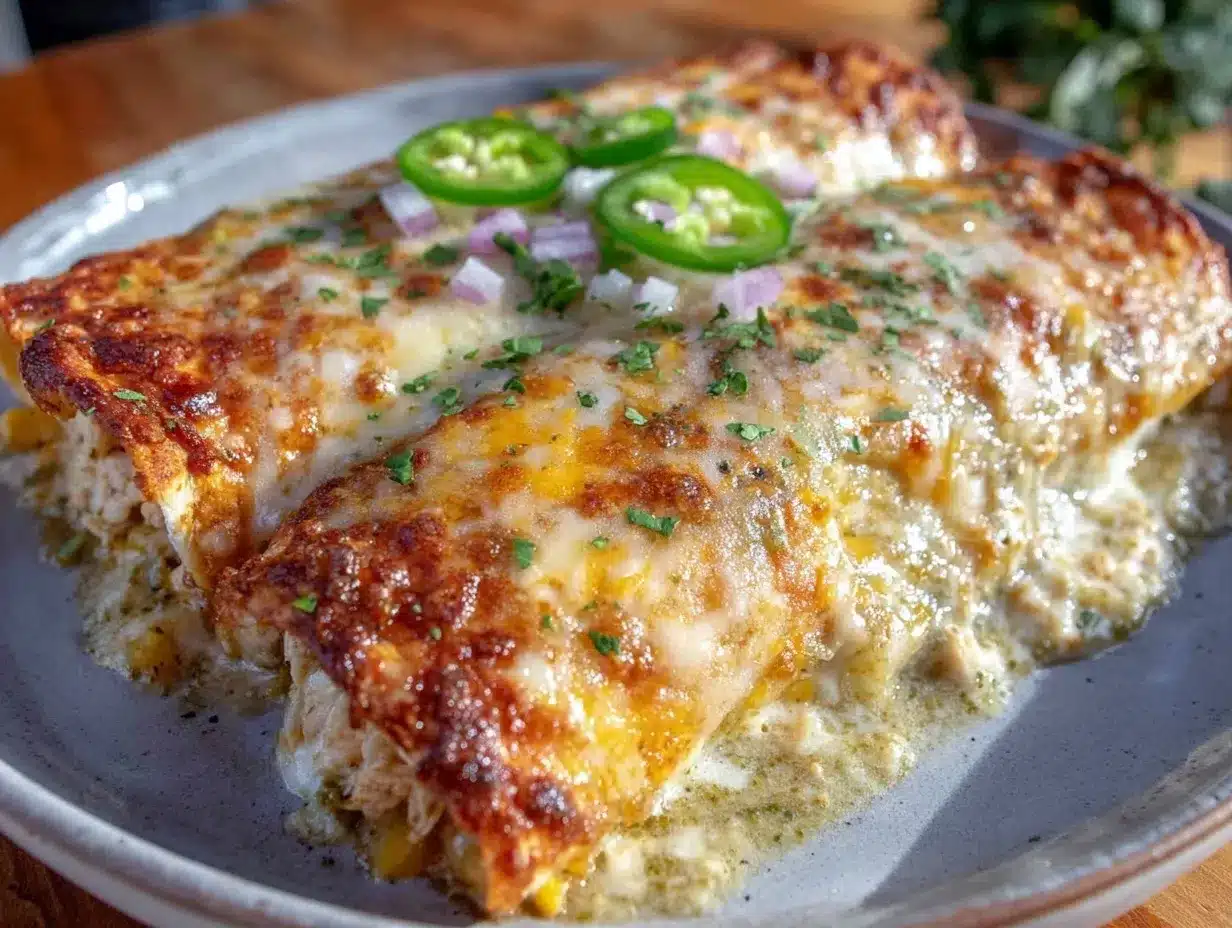 Hatch green chili chicken enchiladas preparation steps