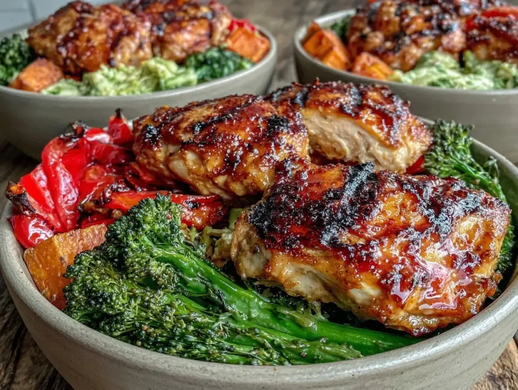 high-protein chicken meal prep bowls - featured image