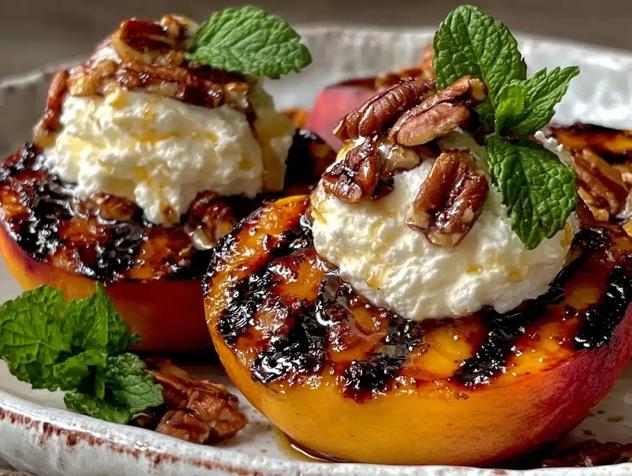 honey bourbon glazed grilled peaches preparation steps