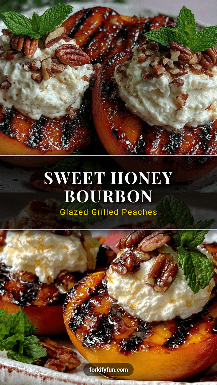 honey bourbon glazed grilled peaches recipe