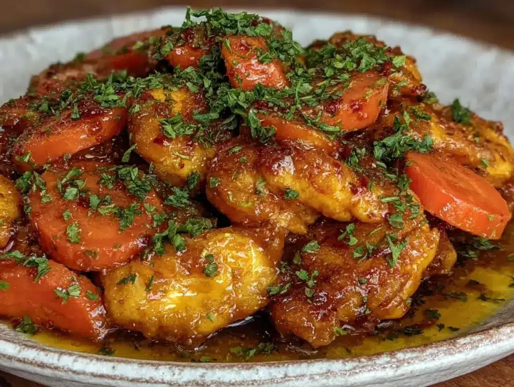 honey garlic chicken with carrots - featured image