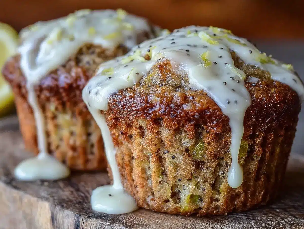 lemon poppy seed zucchini muffins preparation steps
