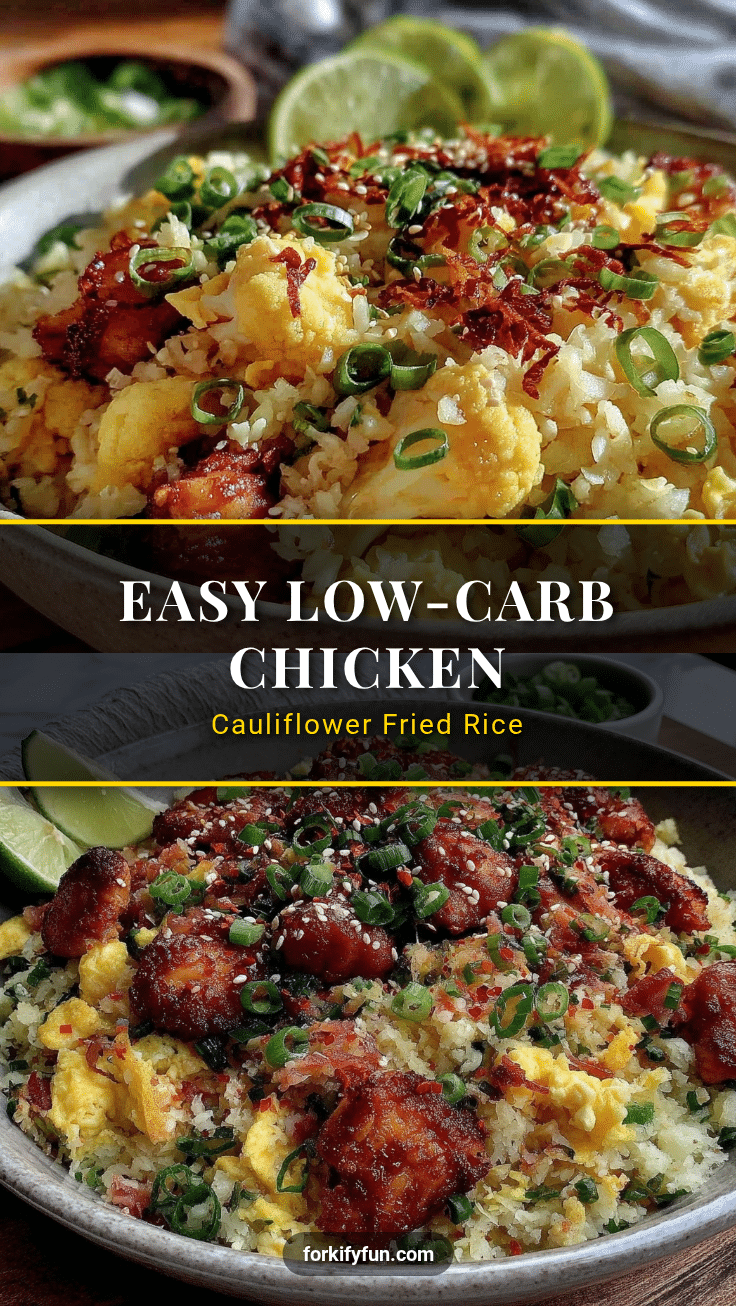 low-carb cauliflower fried rice with chicken recipe