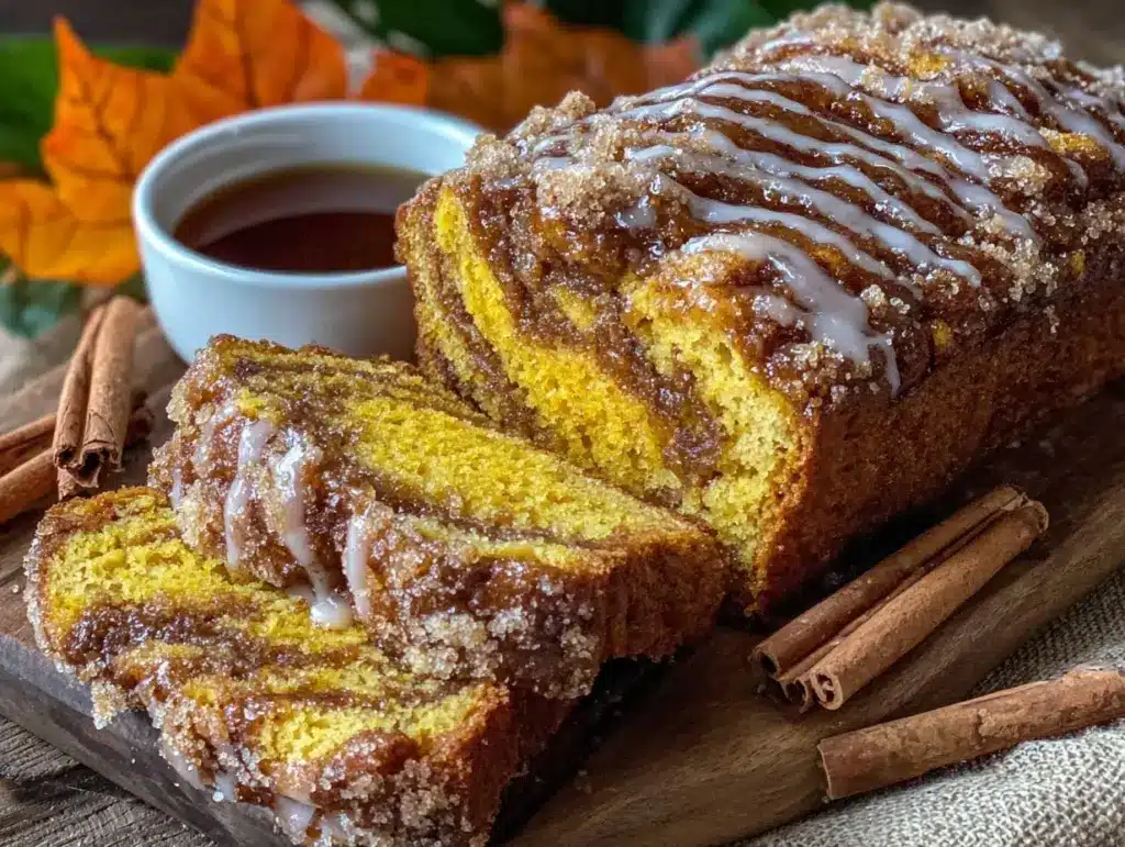 maple cinnamon swirl pumpkin bread - featured image