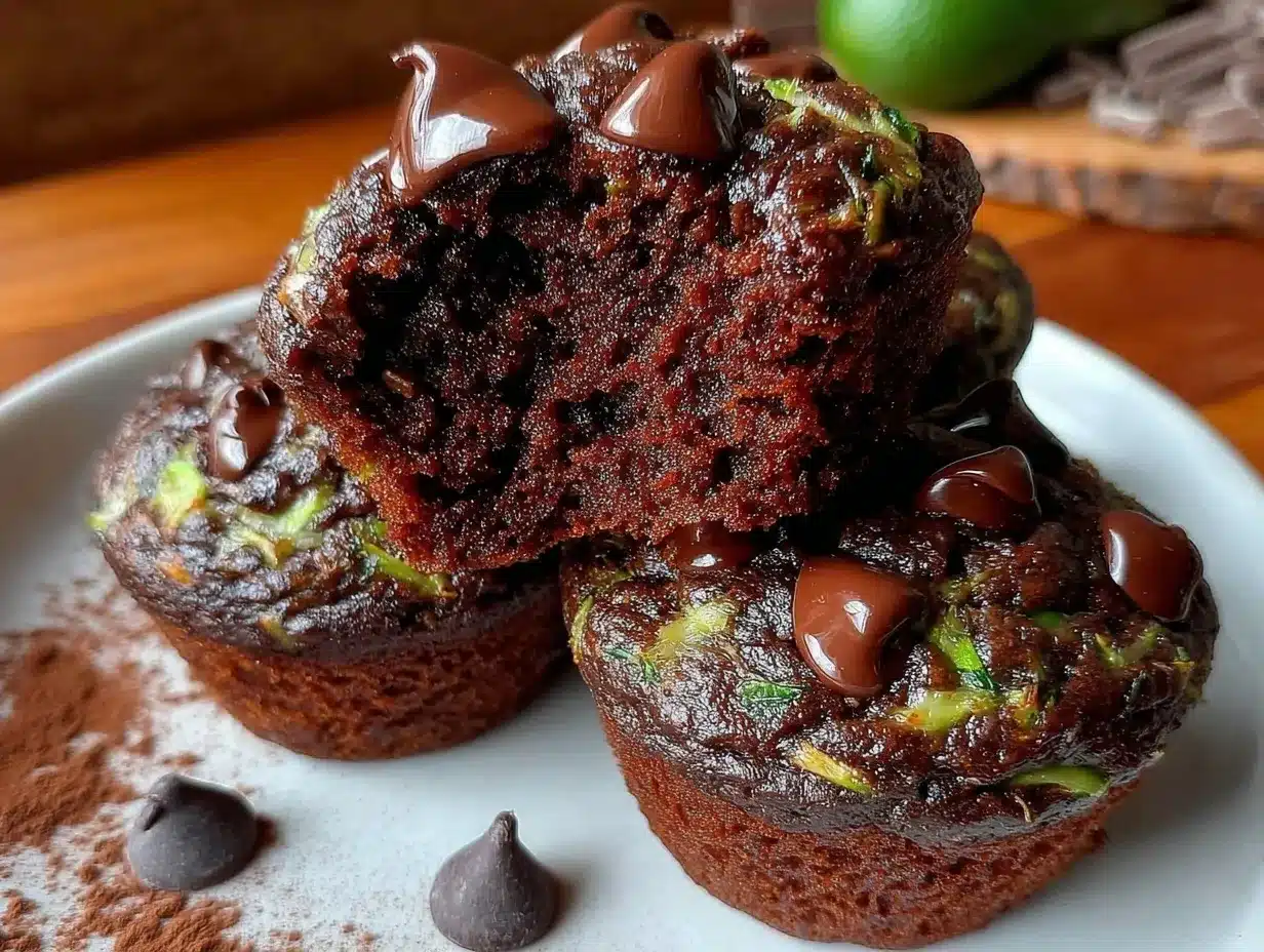 moist double chocolate zucchini muffins preparation steps