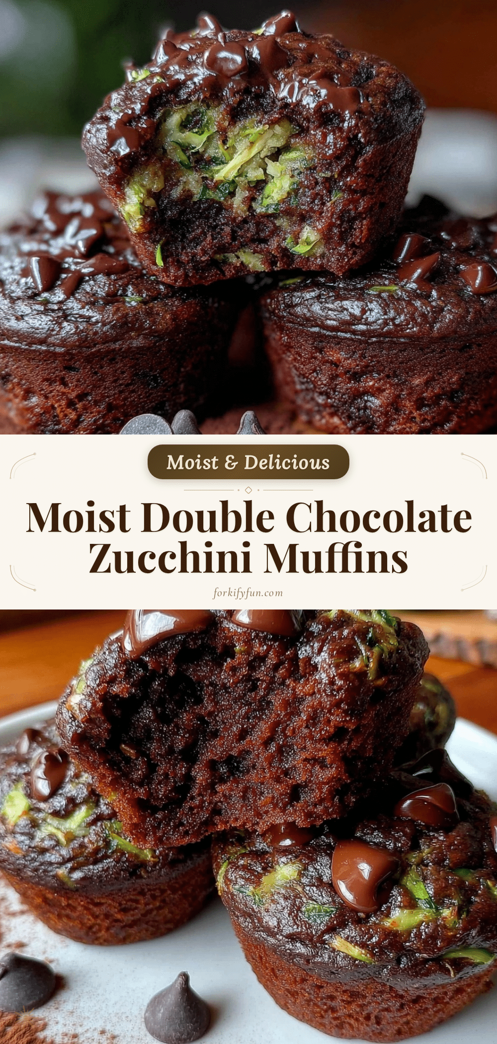 moist double chocolate zucchini muffins recipe