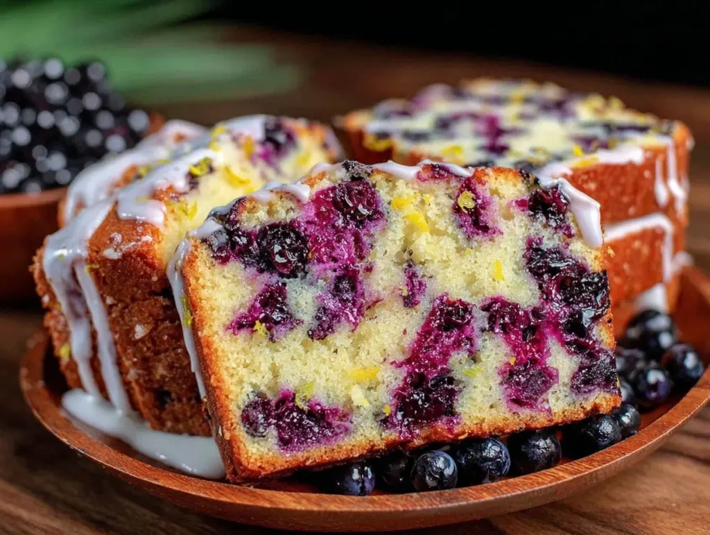 moist huckleberry lemon pound cake - featured image