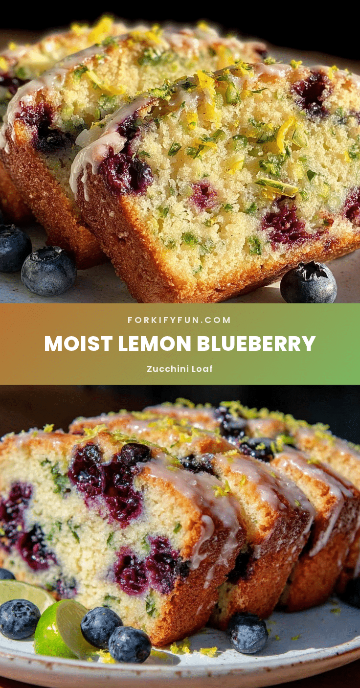 moist lemon blueberry zucchini loaf cake recipe