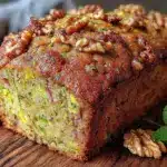 moist zucchini banana bread with walnuts - featured image