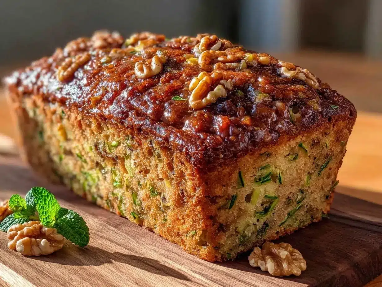 moist zucchini banana bread with walnuts preparation steps