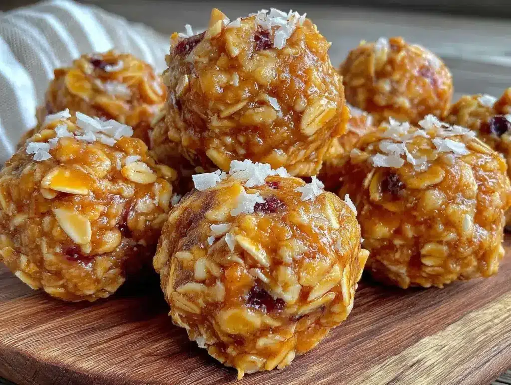 no bake peanut butter oat energy balls - featured image