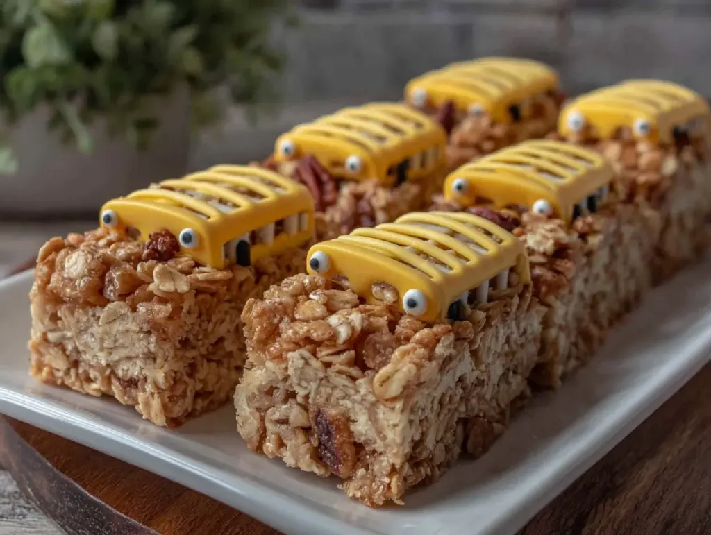 no-bake school bus granola bars - featured image