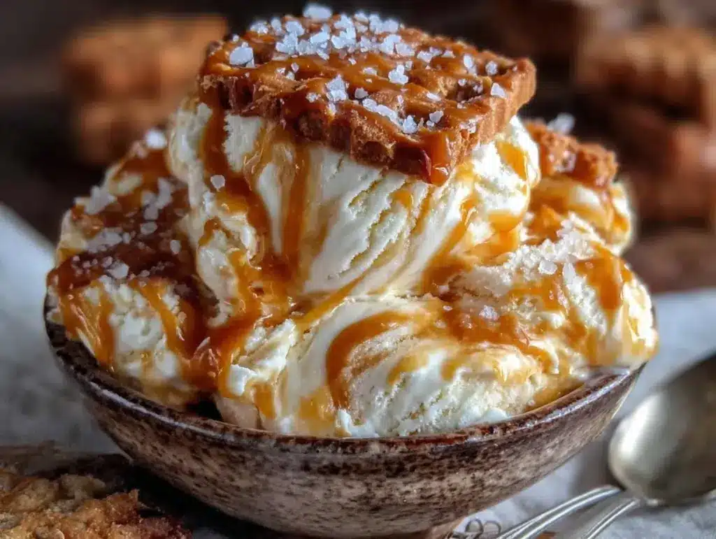 no-churn salted caramel ice cream - featured image