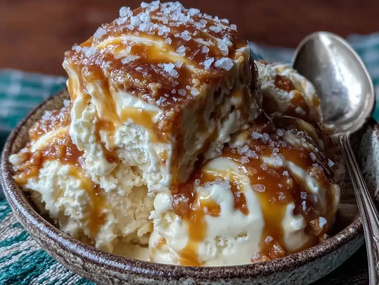 no-churn salted caramel ice cream preparation steps