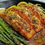one-pan lemon garlic butter salmon - featured image