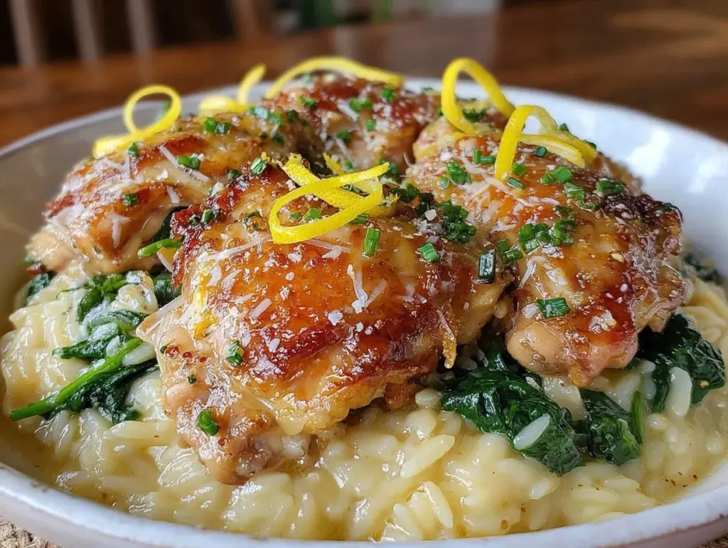 one-pot lemon chicken orzo - featured image