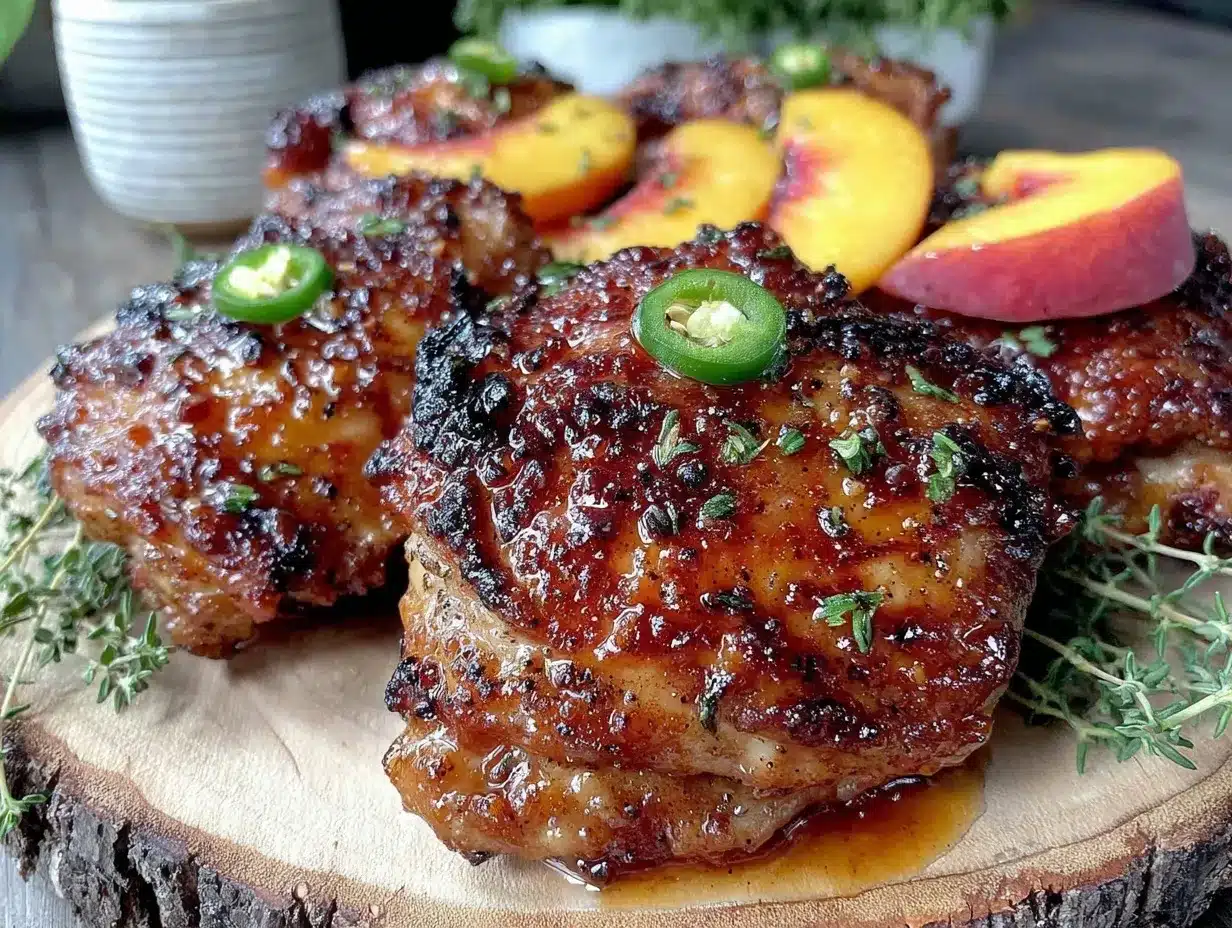 peach jalapeño chicken thighs preparation steps