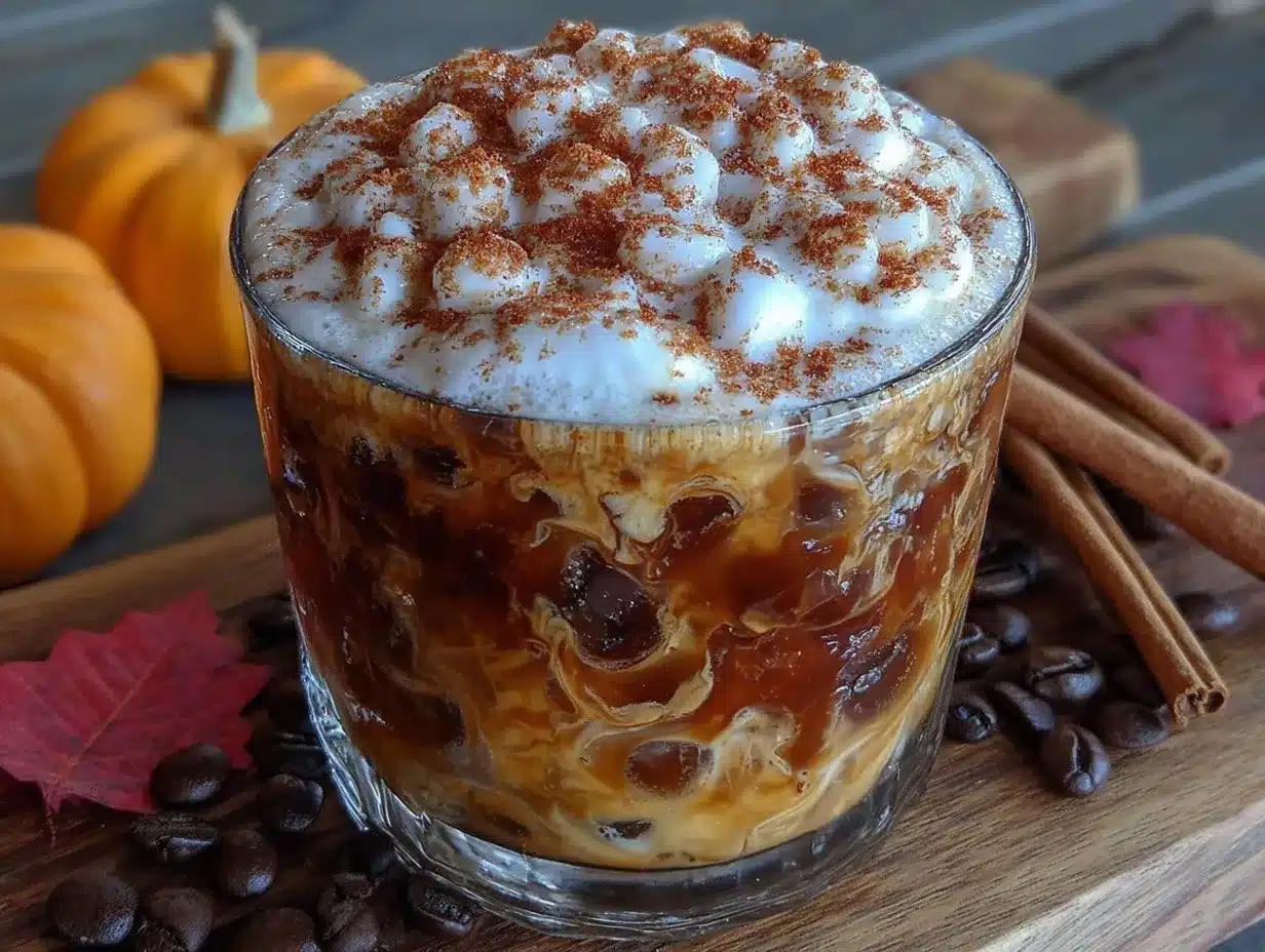 pumpkin cold foam iced latte preparation steps