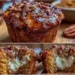 pumpkin cream cheese swirl muffins - featured image