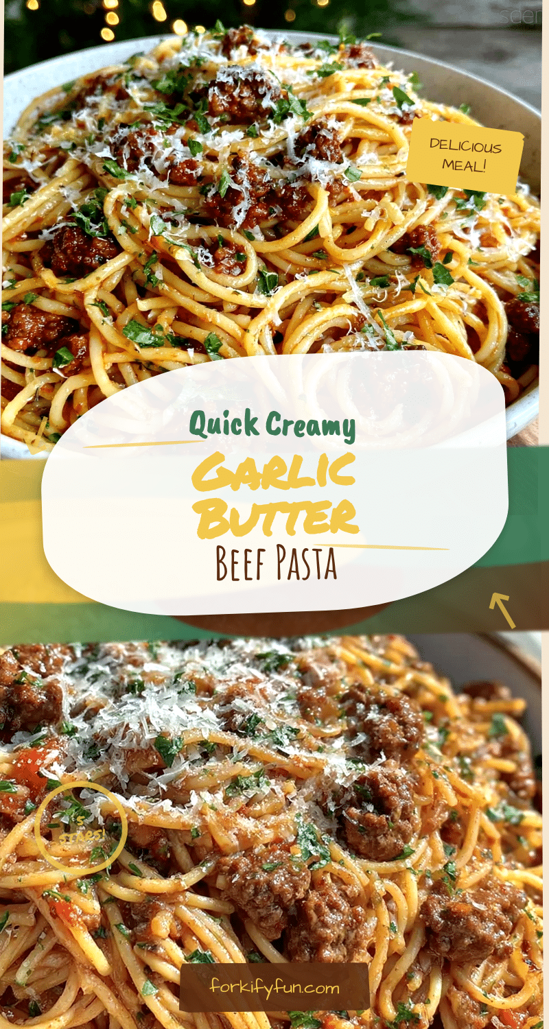 quick creamy garlic butter ground beef pasta recipe