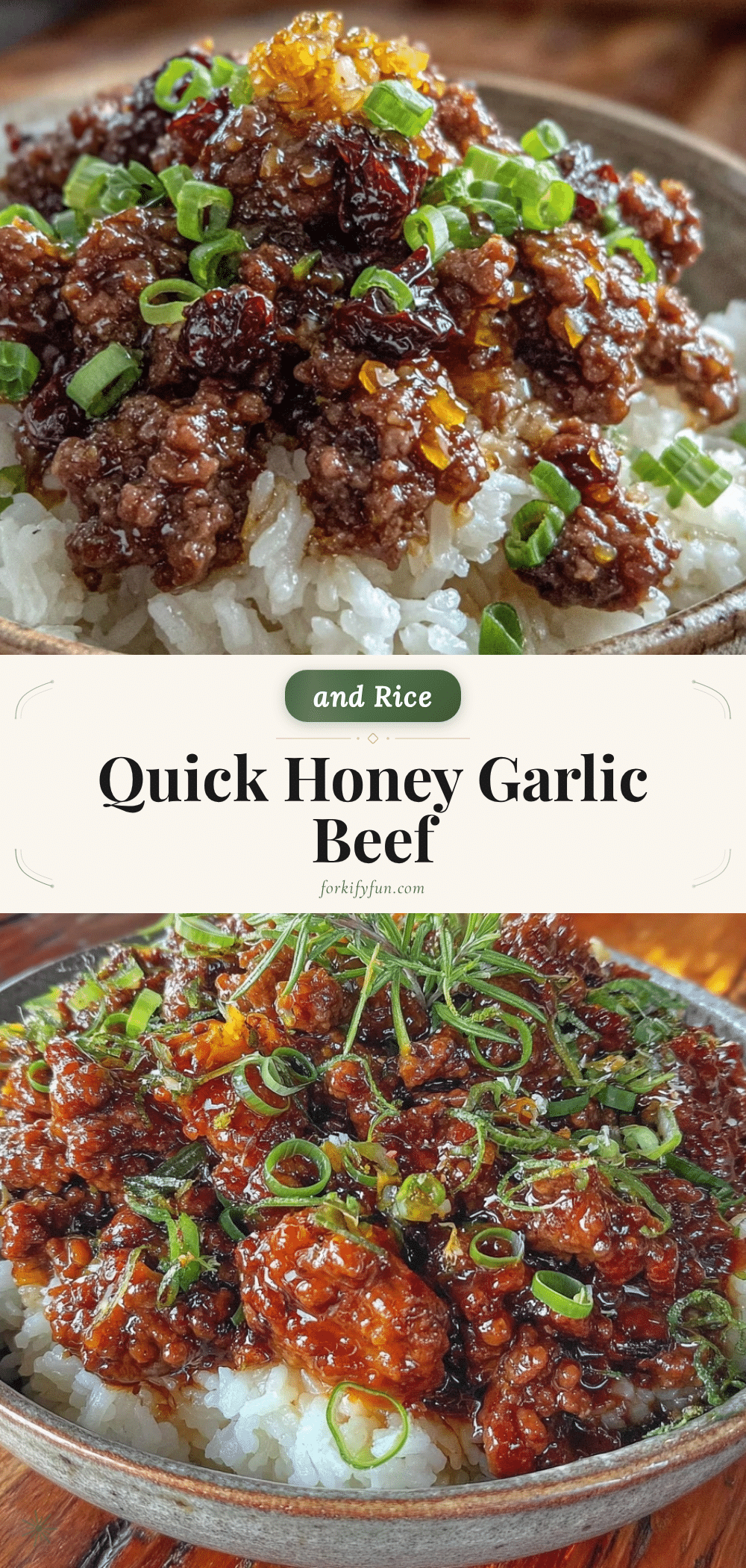 quick honey garlic ground beef and rice recipe