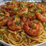 quick spicy garlic shrimp pasta - featured image