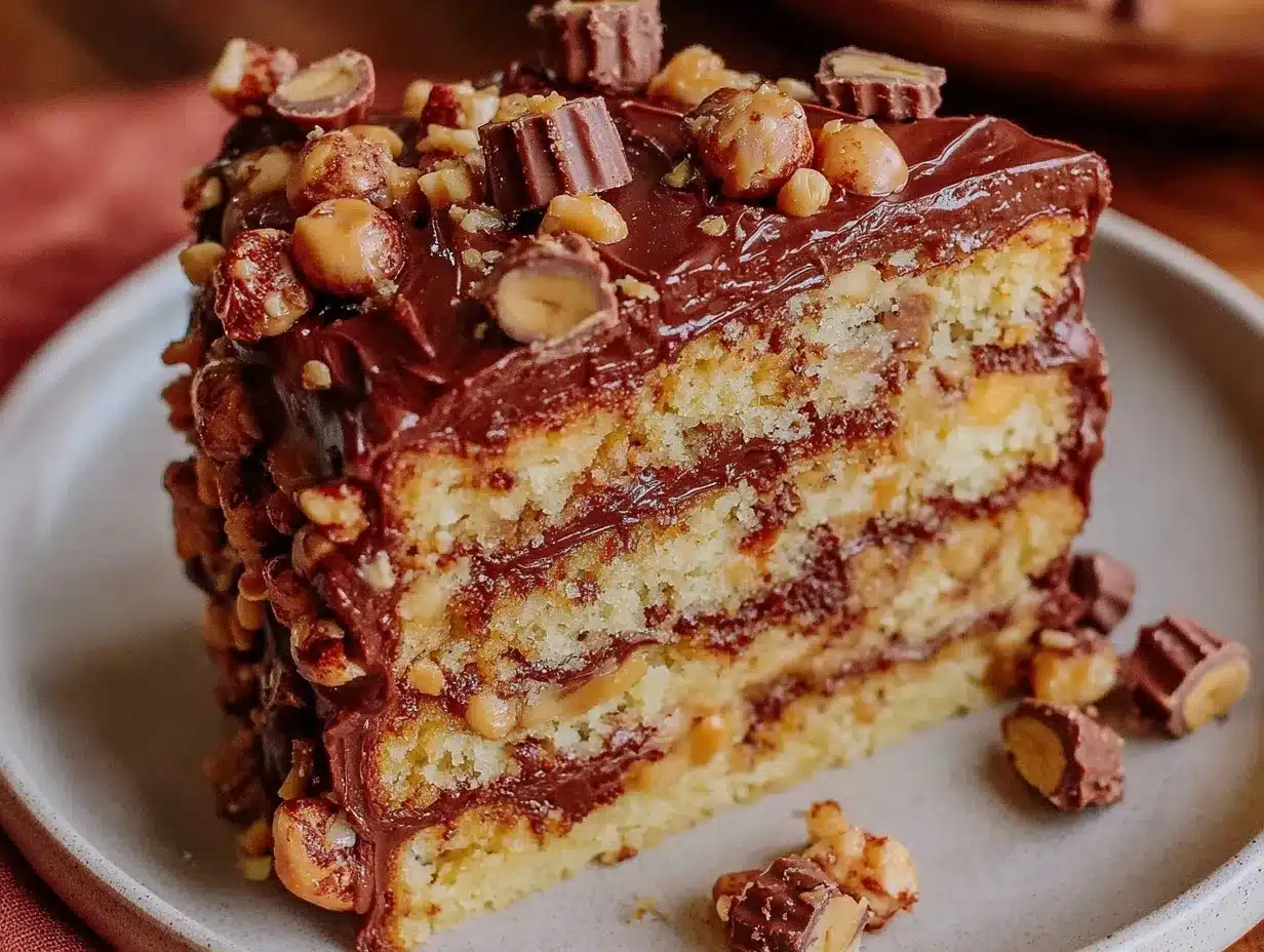 Reeses Peanut Butter Cup Layer Cake preparation steps