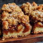salted caramel apple crumble bars - featured image