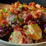 savory smoky red white and blue potato salad - featured image