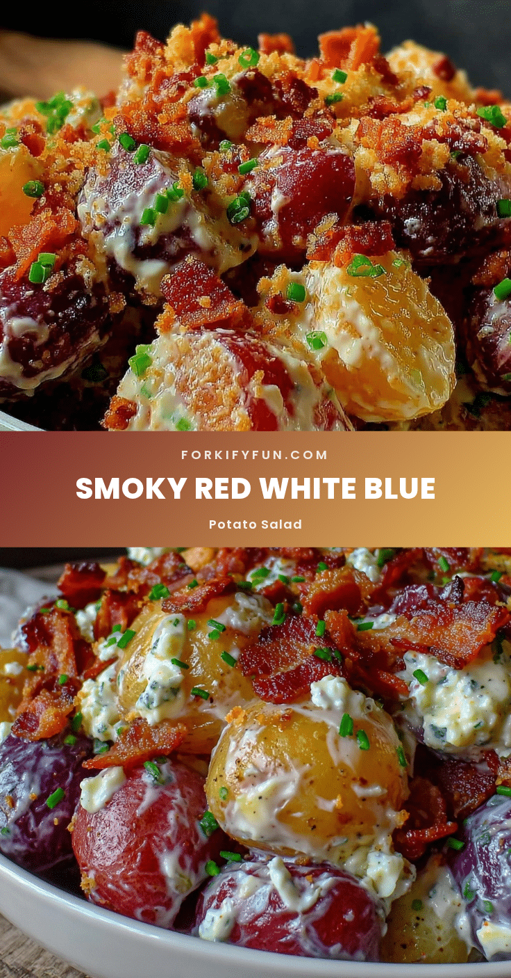 savory smoky red white and blue potato salad recipe